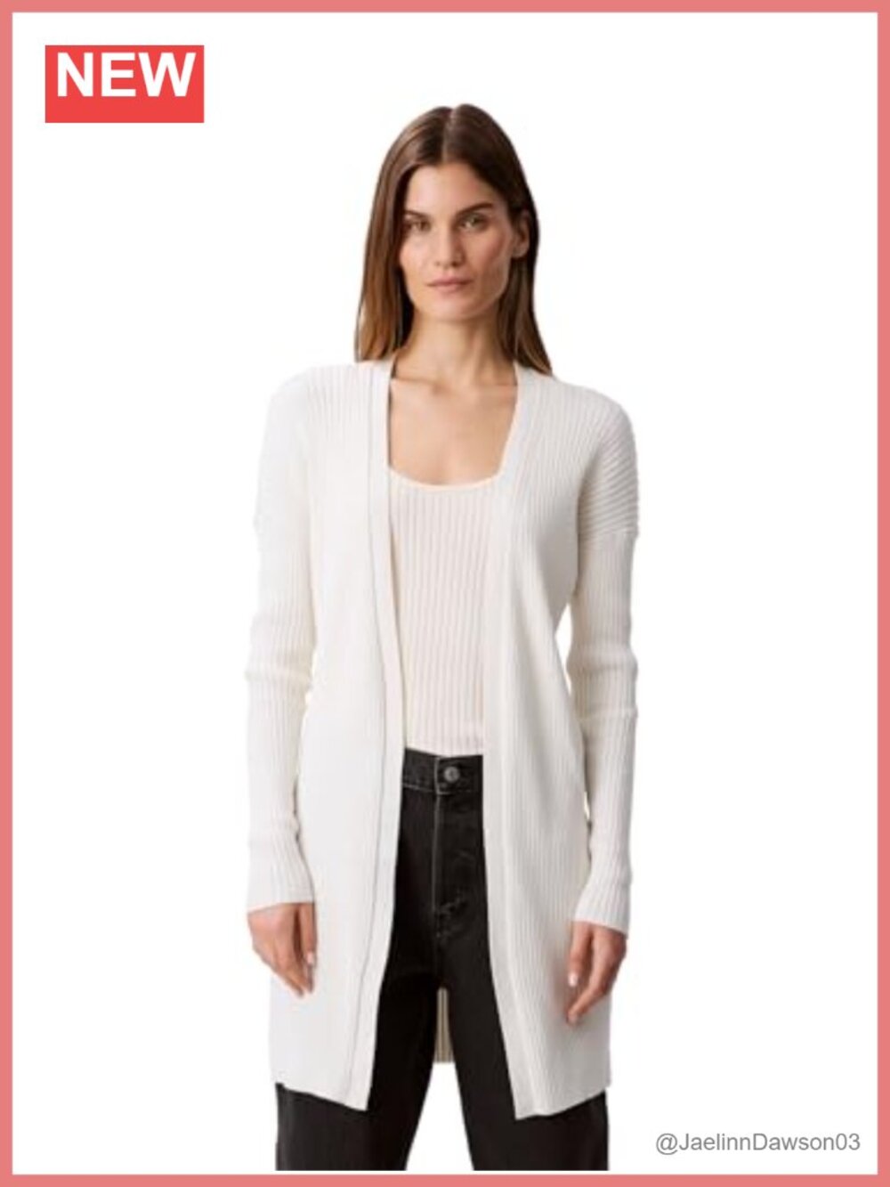 Ribbed Knit Open Front Cardigan Sweater Duster Long Sleeve V-Neck